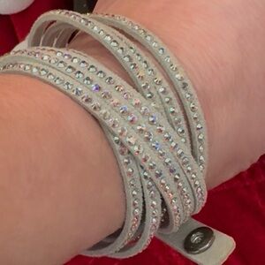 NEW Elegant Silver Grey Wrap Bracelet by Touchstone Crystal